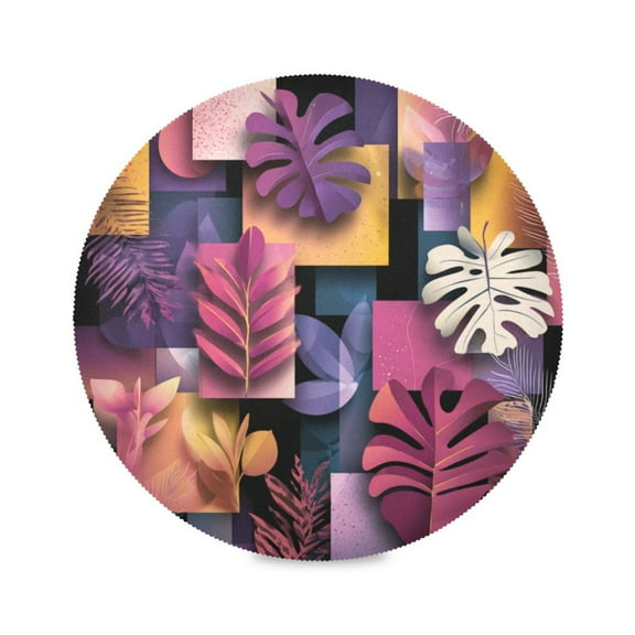 Round Placemat Heat Resistant & Wrinkle-Free Dining Table Decor Placemat For Home & Weddings Dark