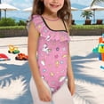 thumbnail image 3 of Uorisanigo Cute Dream Horse Little Girls Swimsuits One Piece Ruffle Shoulder Swimwear Bathing Suit Size 5-6 Polyester and Spandex Beach Swimming Suit, 3 of 7