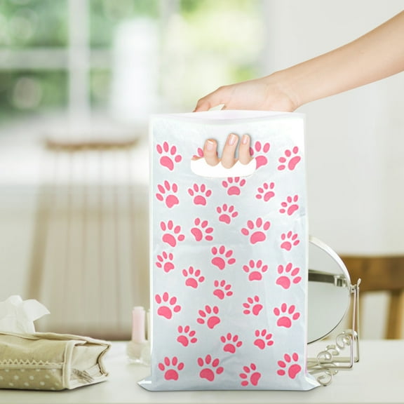 Ohmyroo 10PCS Dog Paw Print Gift Bags Cute Pattern Party Favor Bags