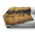 thumbnail image 3 of United States Soft Flannel Fleece Blanket, Washington DC American Capital City White House Above the Lake Landscape, Cozy Plush for Indoor and Outdoor Use, 70" x 90", Apricot Ginger, by Ambesonne, 3 of 6