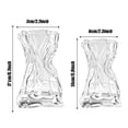 thumbnail image 2 of Money Bag Glass Vase, Folded Texture Creative Flower Vase for Home Decor, 5.9" High Transparency Crystal for Bouquets, 2 of 6