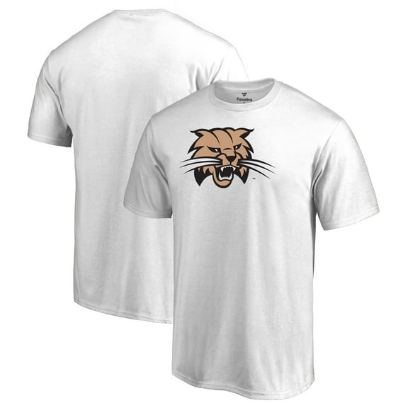 Men's White Ohio Bobcats Primary Team Logo T-Shirt