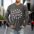 thumbnail image 4 of CUSTG Men T-Shirts Casual Sporty Patriotic Long Sleeve T Shirt Athletic Fit Crew Neck Tops Daily Workout Activities Celebrate America's 250th Anniversary Leisure 1776-2026 4th Of July Tee, 4 of 5