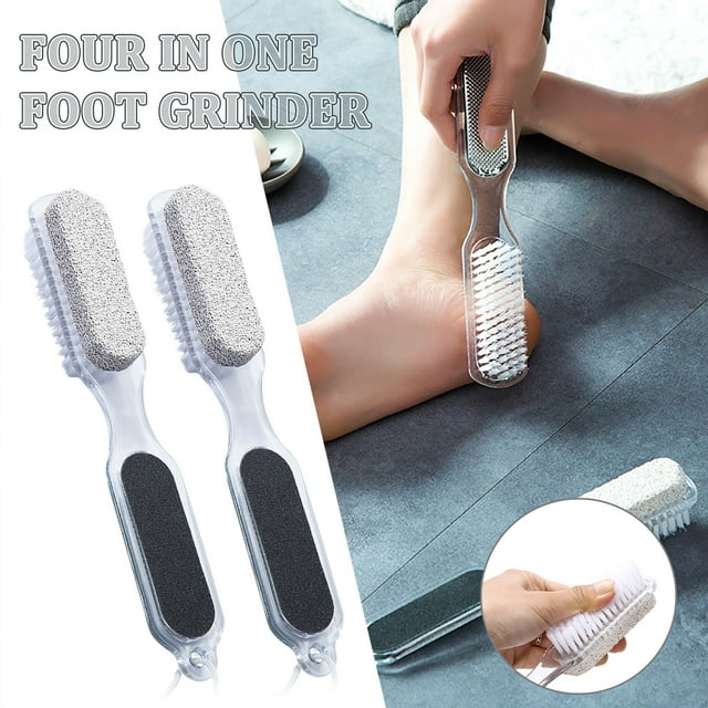 Outil Multifonction de Soins des Pieds Brosse de Pédicure avec Pierre Ponce et Lime pour Retrait