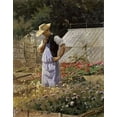 thumbnail image 2 of Laissement, Henri Adolphe 12x14 Gold Ornate Wood Framed with Double Matting Museum Art Print Titled - A Small Problem In The Corner of The Rosary, 2 of 4