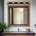 thumbnail image 5 of Kira Home Hogan 36" 5-Light Farmhouse / Bathroom Light Bar, Racetrack Bath, Open Design, Black + Smoked Birch, 5 of 8