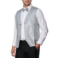 thumbnail image 4 of INSPIRE CHIC Men's Vest Glitter V Neck Sleeveless Metallic Waistcoat Sparkly Formal Party Vest 2XL Silver, 4 of 5