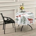thumbnail image 6 of Coolnut Round Tablecloth 60", Christmas Pine Leaves Table Cover, Water Resistant Spill Proof Large Table Cover for Indoor & Outdoor Family Gathering Dinner, BBQ Christmas Decoration, 6 of 7