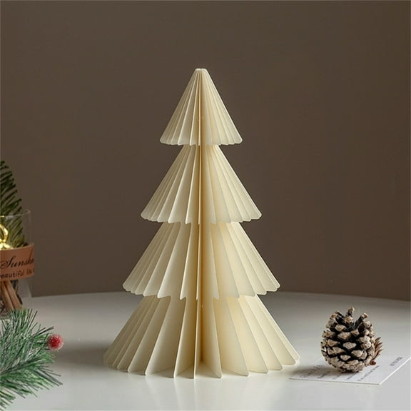 Foldable Paper Christmas Tree Decoration Reusable Tabletop Holiday Ornament Modern Festive Home Decor for Parties and Celebrations