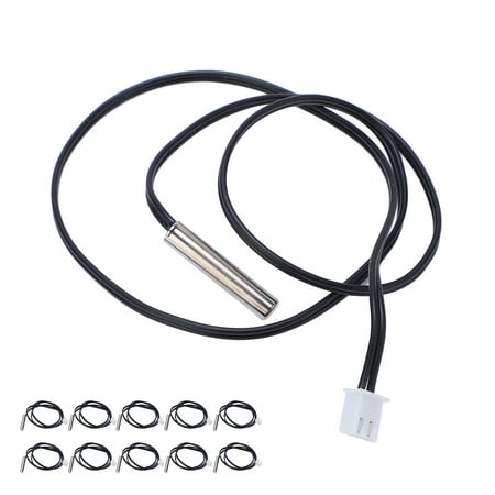 

Temperature Sensor Cable 10Pcs PC Stainless Steel Thermistor Temperature Probe Wire For Industrial For Transportation