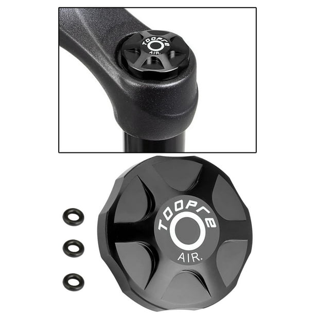 Amortiguador de bicicleta de montaña, válvula de horquilla delantera, aleación de aluminio, a prueba de polvo Negro Cola cubierta frontal de bicicleta