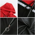 thumbnail image 5 of IROINNID Women's Hooded Casual Jacket Solid Color Long Sleeve Leisure Jacket Waterproof Coat Drawstring Outerwear Patchwork Jackets, Red, 5 of 9
