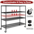 thumbnail image 4 of REIBII Storage Shelves 75.6" H Wire Shelving Unit with Wheels 2400LBS Heavy Duty Metal Shelves Adjustable Garage Storage Rack Pantry Shelf, 4 of 14
