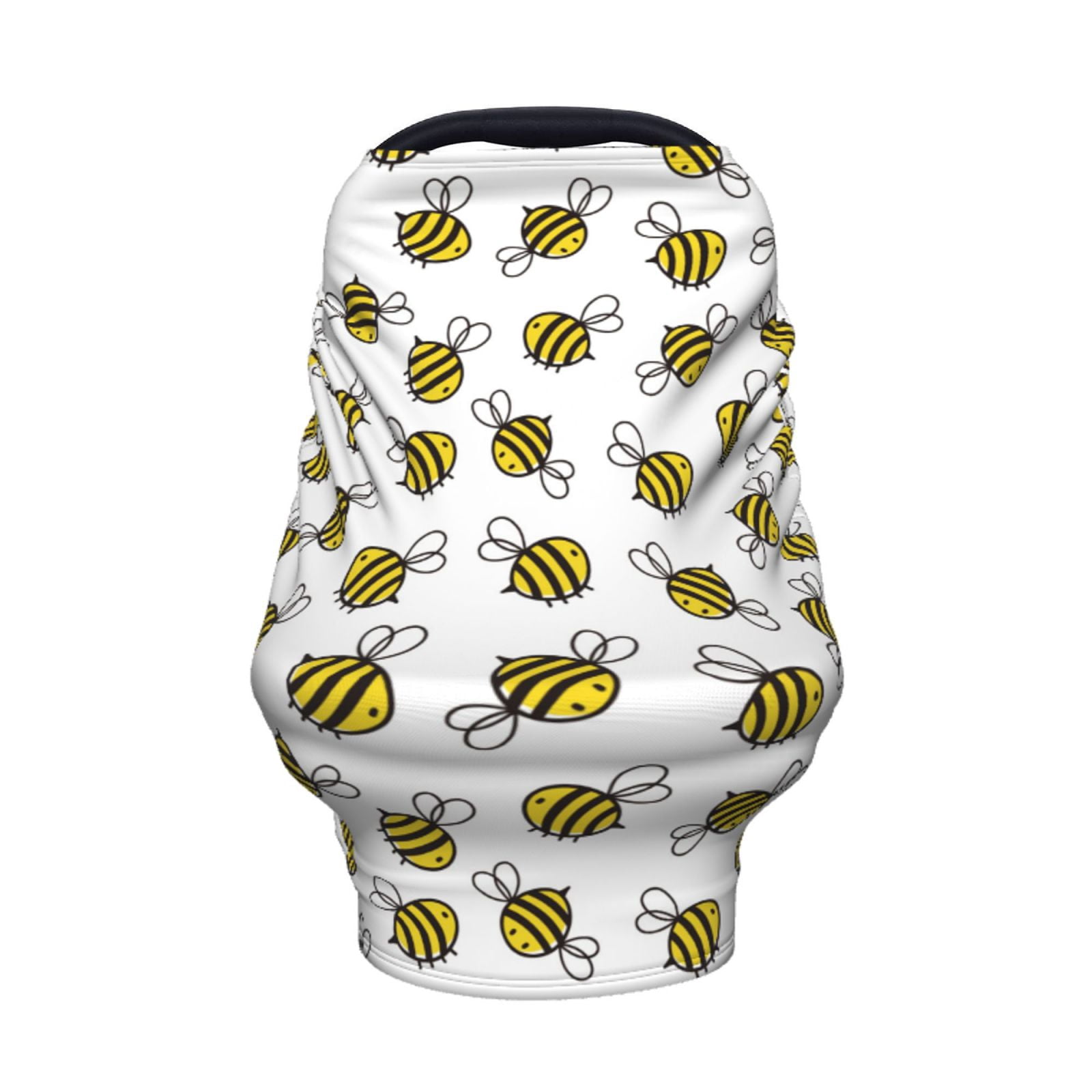 Fotbe Cute Little Bee Pattern Car Seat Covers for Babies, Nursing Breastfeeding Cover Infant Carseat Canopy, Soft Stretchy Carrier Cover