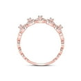 thumbnail image 3 of 10kt Rose Gold Womens Round Diamond Halo Stackable Band Ring 1/3 Cttw, 3 of 4
