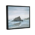 thumbnail image 3 of Crashing Waves Rocky Beach Coastal Painting Jet Black Framed Art Print Wall Art, 3 of 6