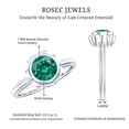 thumbnail image 5 of Rosec Jewels Lab Grown Emerald Flower Engagement Ring (1.7 Carat, AAAA Grade) - Bezel Set Emerald Ring - with Jewelry Box, 10K White Gold, US 3.00, 5 of 8