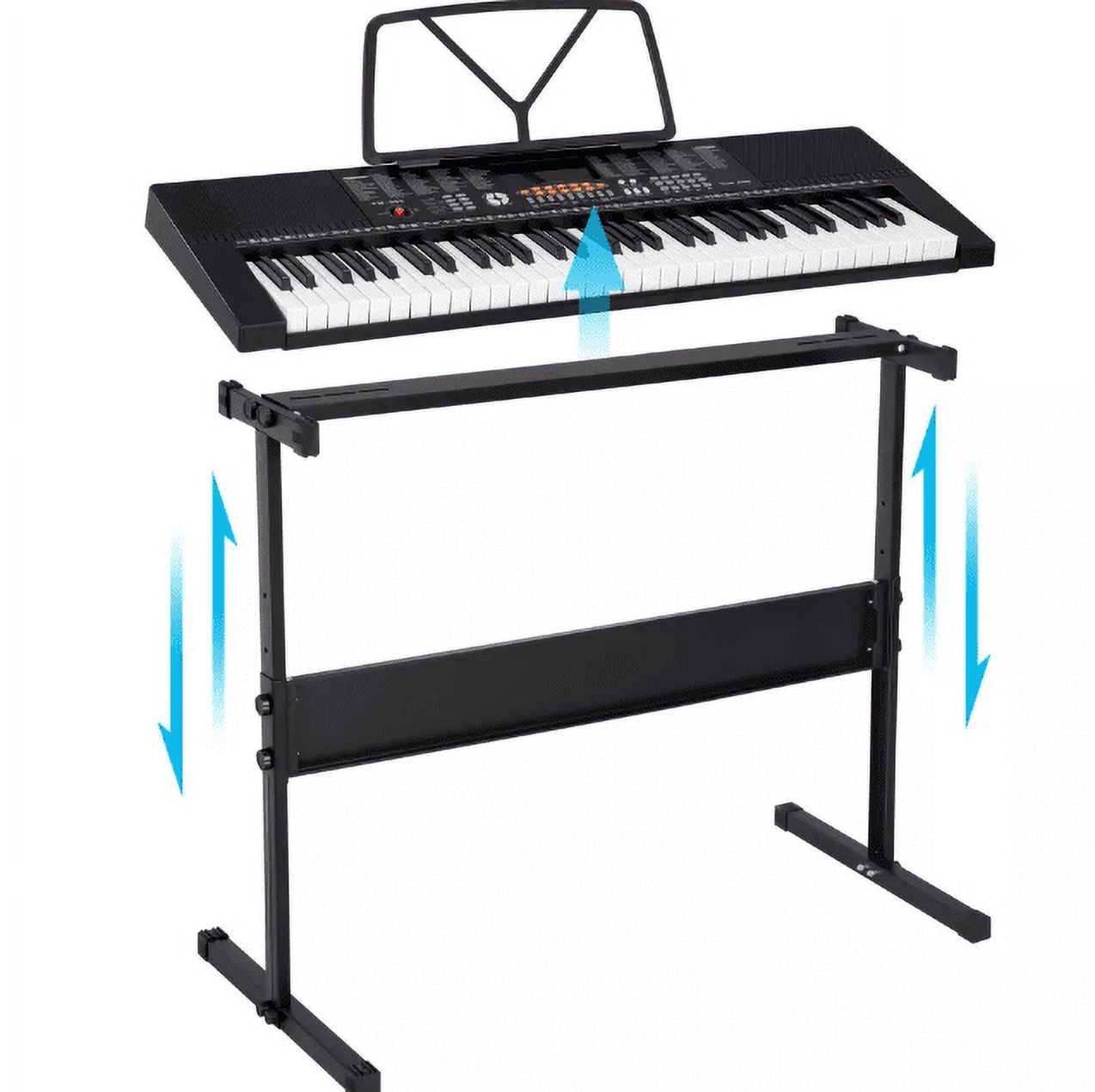 Electric Keyboard Piano Digital 61 Key Music Organ with Microphone Stand & Stool
