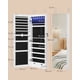 thumbnail image 5 of SONGMICS Espejo Joyero de Pared, Espejo Joyero Colgante sin Marco, Armario de Joyas con 6 Luces LED, con 2 Cajones, Blanco, 5 of 5