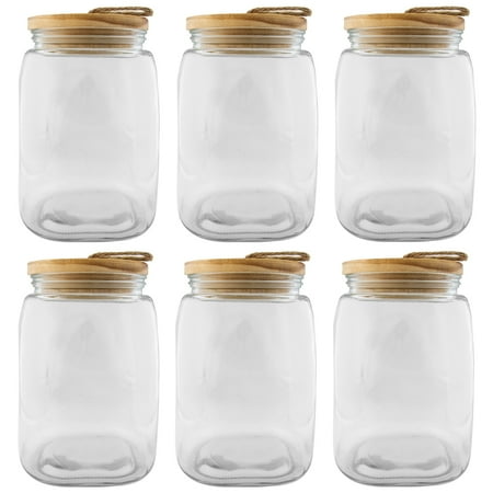 Blue Harbor (Blue Harbor (6 Pack) Glass Jar Set 91oz Storage Jars With Lids Insulated Kitchen Containers Large)