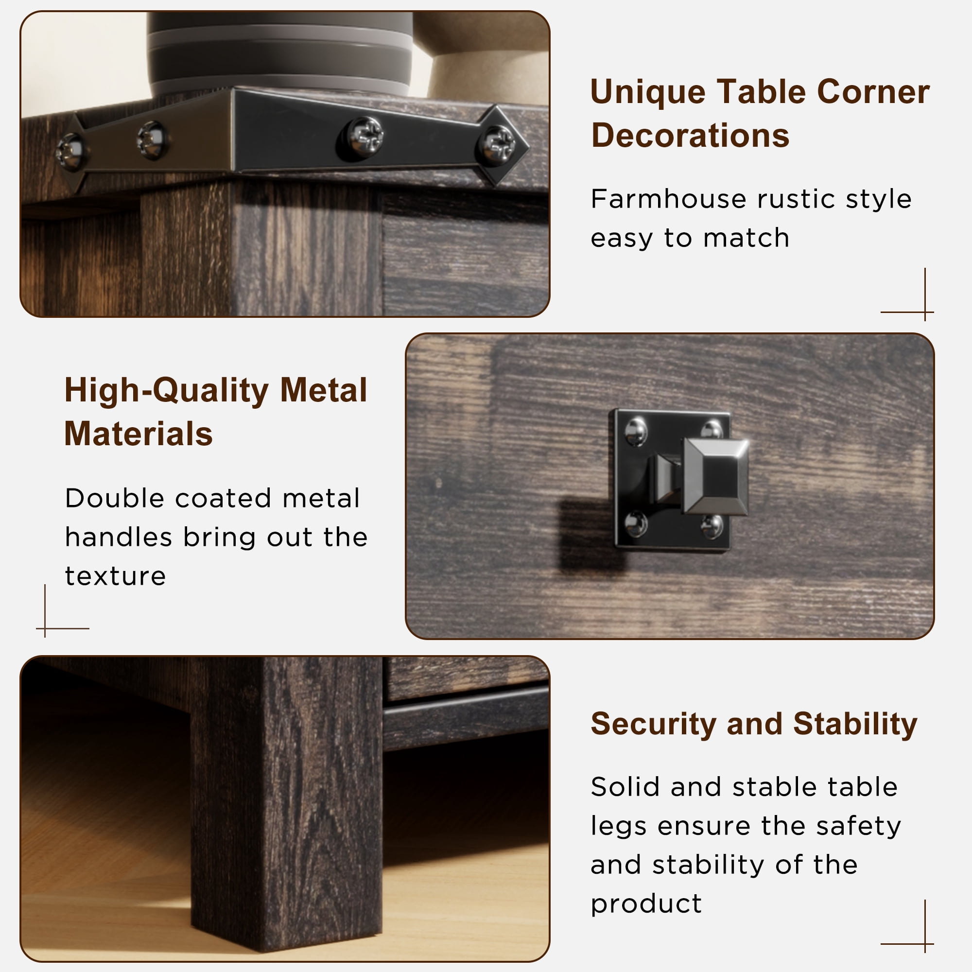 Keywhat Farmhouse 5 Drawer Dresser for Bedroom, Chest of Drawers Wood Organizer for Living Room, Dark Rustic Oak