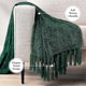 thumbnail image 5 of unique Emerald Green Throw Blanket for Couch, Chenille Blanket for Sofa Bed, Soft Knit, 5 of 5