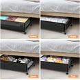 thumbnail image 4 of Under Bed Storage with Wheels, Upgraded Under Bed Rolling Storage with Lid, 4-Pack Bedroom Underbed Large Storage Cart with Lid for Clothes,Toy, Book, Blanket Black(24.4 x 16.5 x 7.3 in), 4 of 7