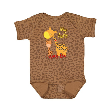 

Inktastic My Aunt Loves Me Giraffe Gift Baby Boy or Baby Girl Bodysuit
