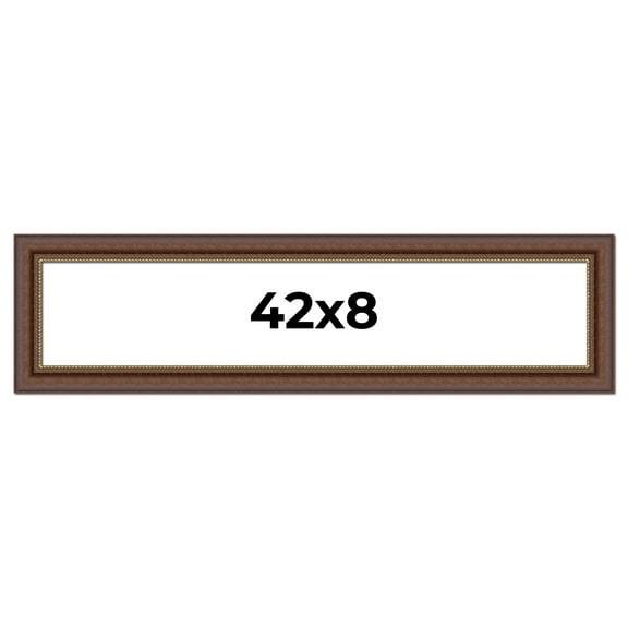 42x8 Copper and Brown Real Wood Picture Frame Width 2 inches | Interior Frame Depth 0.5 inches |