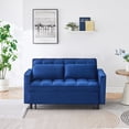 thumbnail image 5 of CARZZI LIFE 3 in 1 Convertible Sleeper Sofa Bed, Modern Velvet Pull Out Couch with Adjustable Backrest, Side Pockets, and Pillows, Perfect for Small Apartment, Office, Living Room (Blue), 5 of 6
