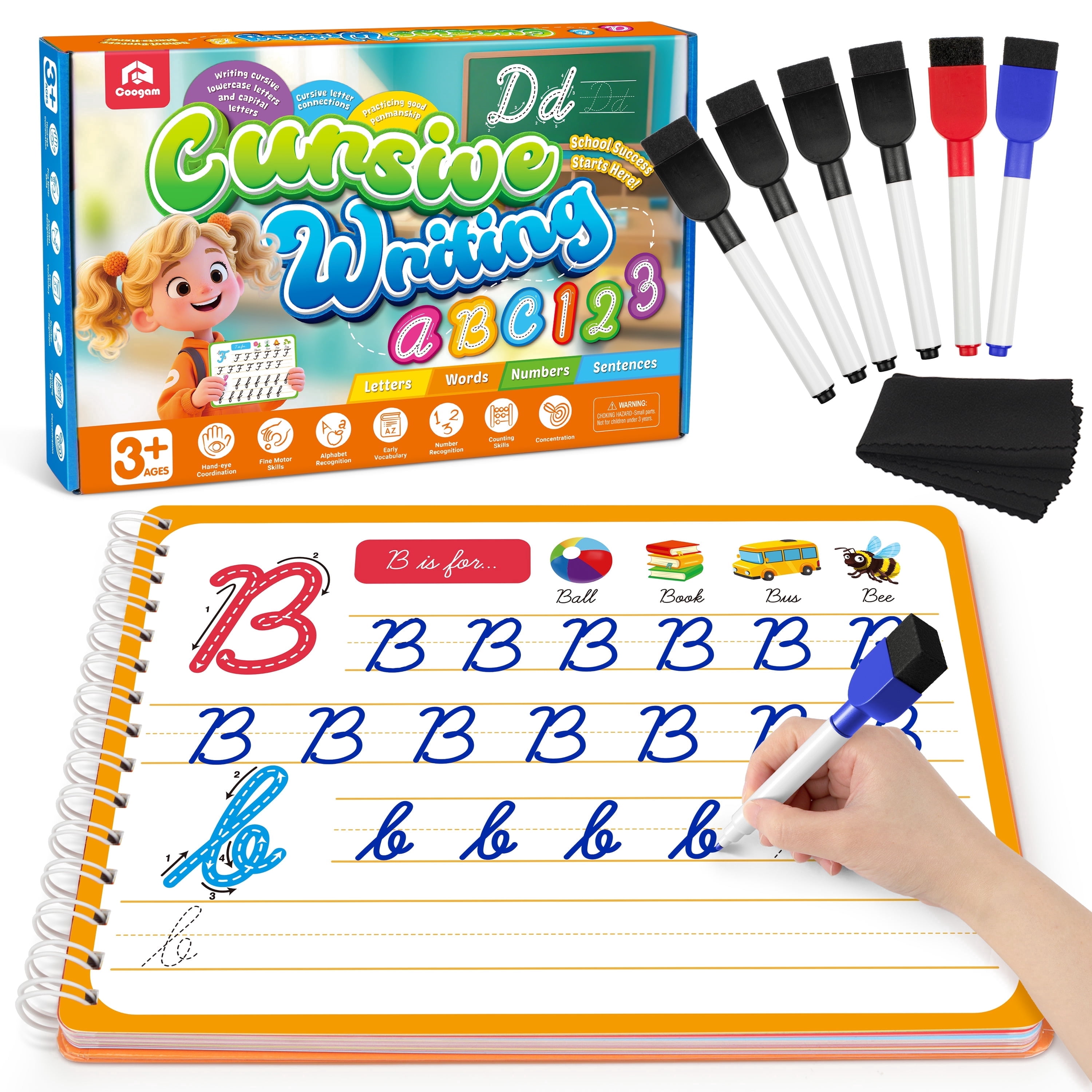Timetome Magic Grooved Handwriting Practice Books, 6-Book Set for