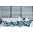 thumbnail image 6 of Ambesonne Abstract Throw Pillow Cover 4 Pack, Wavy Stripes Spirals, 16", Turquoise Dark Blue, 6 of 6