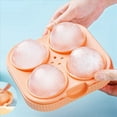 thumbnail image 3 of 2X MáQuina para Hacer Bolas de Hielo Grande, 6,5 Cm, Esfera Redonda Grande, Bolas Altas, Bandeja con Molde para Cubitos de Hielo para Herramientas Barra CóCteles de Whisky, Naranja, 3 of 9