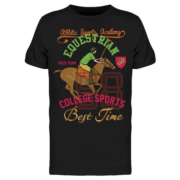 Equestrian Polo College T-Shirt Men -Image by Shutterstock, Male Small