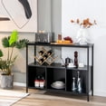 thumbnail image 2 of Costway Buffet Sideboard Kitchen Storage Cabinet Open Shelf w/ 3 Compartments Black, 2 of 11