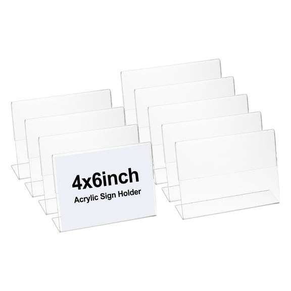 Uxcell Acrylic Sign Holder, 4x6inch 9 Pack L Shape Plastic Paper Display Stand
