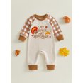 thumbnail image 4 of Baby Boy Thanksgiving Clothes Long Sleeve Turkey Letter Print Romper One Piece Sweatshirt Jumpsuit 0-18 Months Fall Clothes, 4 of 9