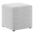 thumbnail image 2 of Callum 17" Square Woven Heathered Fabric Ottoman in Heathered Weave Light Gray, 2 of 9