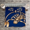 thumbnail image 3 of Ambesonne Zodiac Scorpio Quilted Bedspread Set 3 Pcs, Blue, Queen Size, Navy Blue Pale Brown, 3 of 3