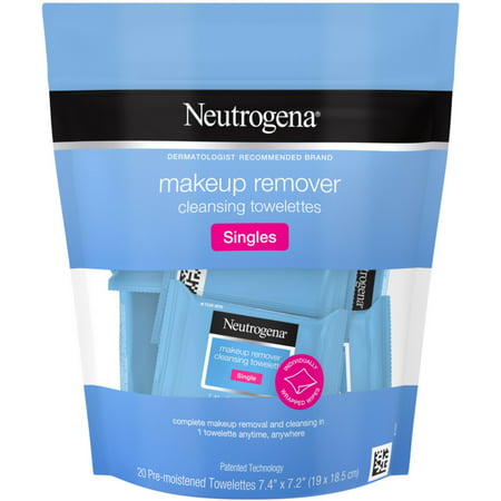 2 Pack - Neutrogena Makeup Remover Cleansing Towelette Singles, Daily Face Wipes to Remove Dirt, Oil, Makeup & (Best Oil To Remove Makeup)