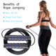 thumbnail image 4 of Cuerda de saltar ponderada con cable de mango de espuma para entrenamiento de resistencia aeróbica para quemar grasa para hombres, mujeres y niños Adepaton CPB-DE-SSW914-5, 4 of 5
