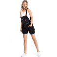 thumbnail image 3 of Revolt Women's Juniors Classic Twill Short Overalls (Black/White Stitching, Small), 3 of 3