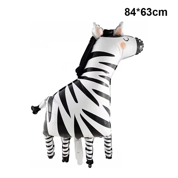 Pancarta de Feliz Cumpleaños de animales de Safari, banderín de aluminio, globos de animales para niños, decoración de fiesta temática de jungla, Safari, Zoo, juguete(1pc20