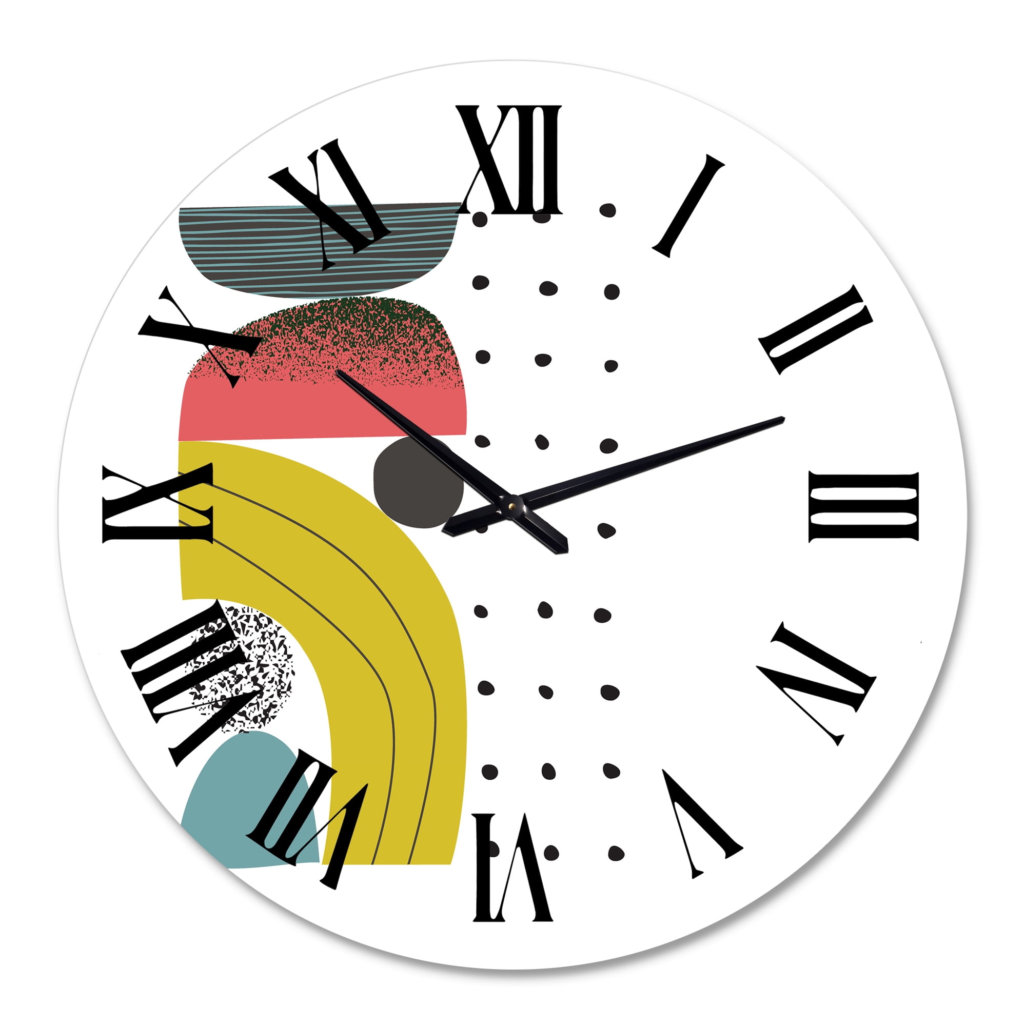 Designart 'Colorful Geometric Abstract Art Collage I' Modern Wall Clock
