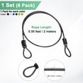 thumbnail image 3 of Uxcell 6-Pack Security Cable Lock, 6.56FT Coated Steel Luggage Lock Wire Rope with Double Loop, Cut-Resistant Braided Steel Cable Kit, 3 of 6