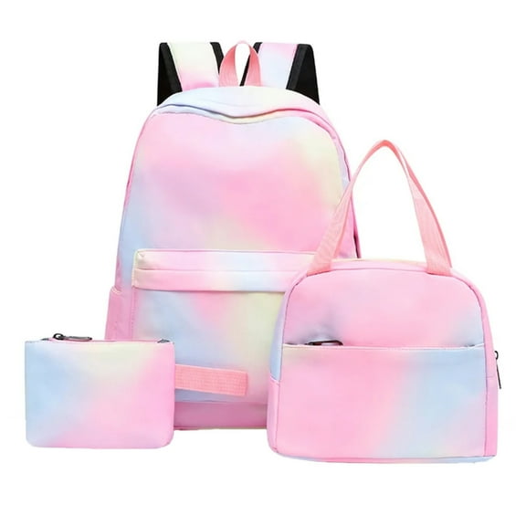 Resicozy Backpack for Womens Bag colorful Tie Dye backpack With Lunch Box and Pencil Case Pink
