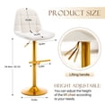 thumbnail image 2 of Kselythan Velvet Swivel Bar Stools Set Of 2, Adjustable Counter Height Bar Chairs With Back Gold Base,Modern Kitchen Island Stools For Home Bar/Dining Room White, 2 of 8