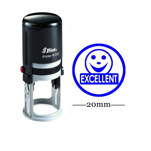 EXCELLENT Round Self Inking Rubber Stamp Custom Shiny 20mm Mini Stamp Personalized Teachers Stamps