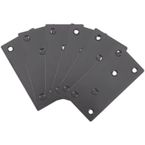 SWETRACE 6Pcs Black Stainless Steel Flat Straight Mending Plates for Furniture Support Reinforcement Corner Brace Set