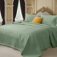 thumbnail image 5 of Eurhowing Full/Queen Size Coverlet Set 3-Piece, Reversible Cotton Bedspread Quilt Set for All Seasons, Soft Woven Bedding Set with 1 Quilt & 2 Shams, Green, 5 of 7